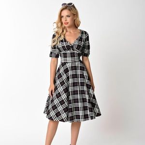 Plaid Unique Vintage Dolores swing Pinup dress